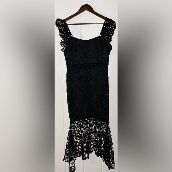 Lena Bodycon Dress Lace Flutter Sweetheart Neck Women M Whimsigoth Fairy Grunge - Picture 2 of 8